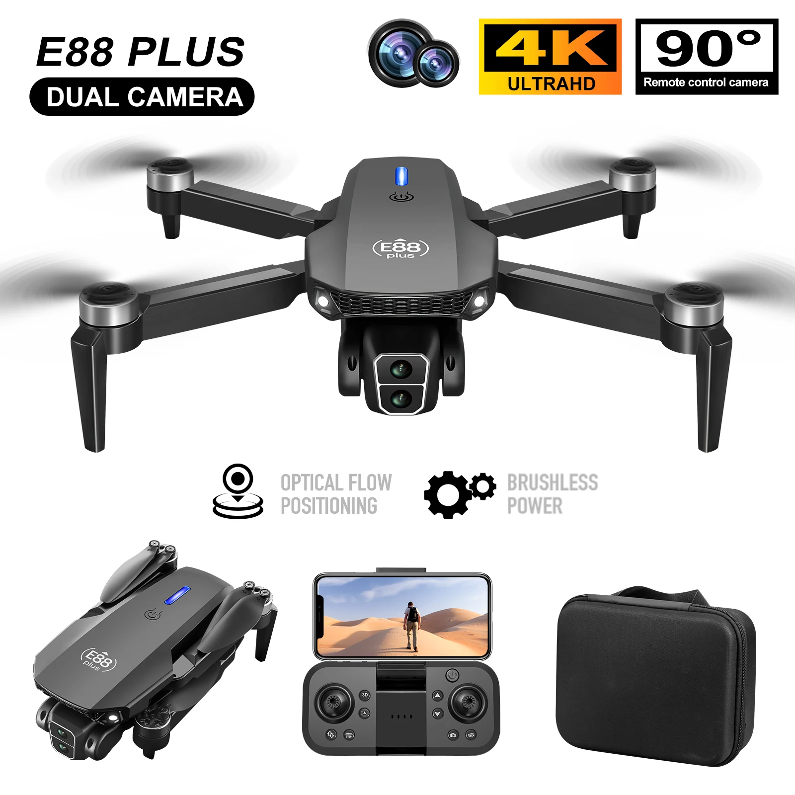 New E88 Plus Quadcopter Drone: - огляд і ціна Drone Cinematic