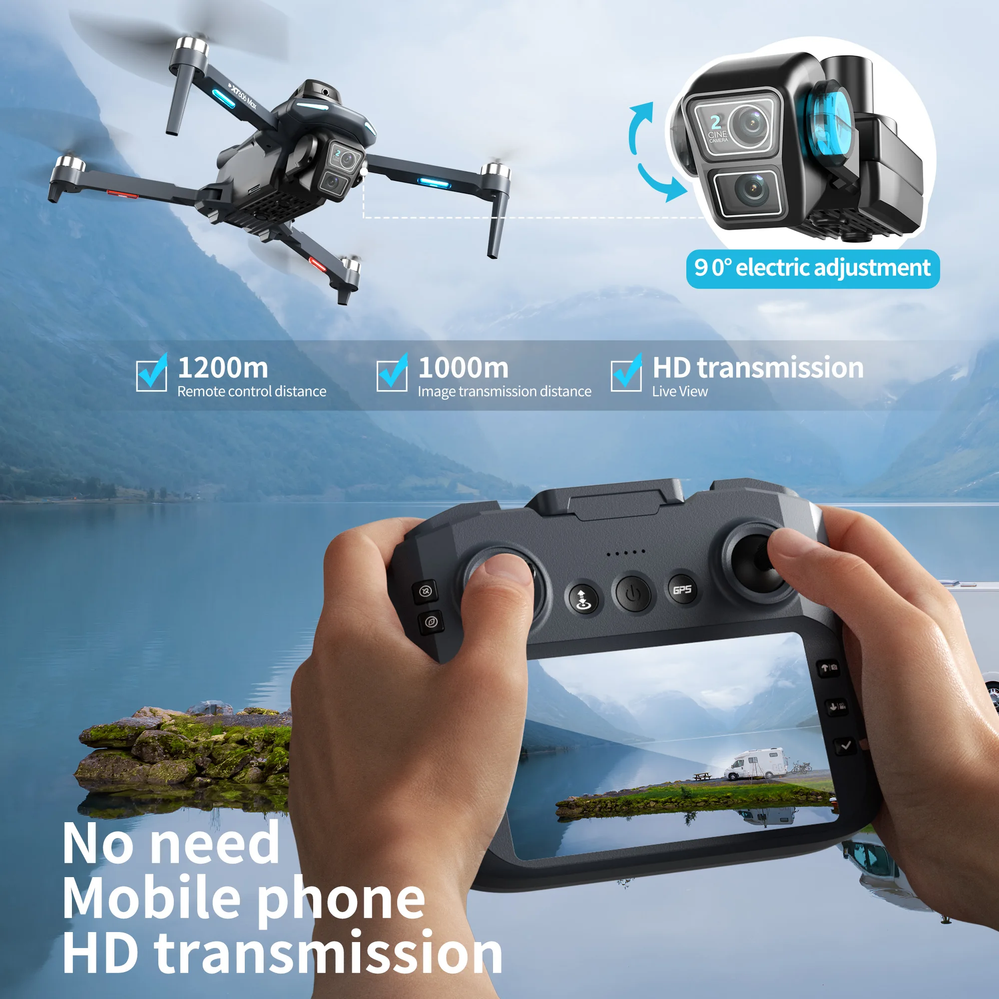 Original XT606 MAX GPS Drone 4 - огляд і ціна Drone Surveying